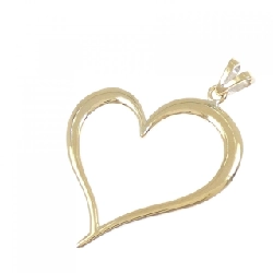 K18YG/K18WG Mặt dây chuyền hình trái tim - Hàng hiệu Authentic