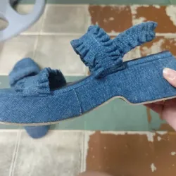 Giày đế bằng nữ - xanh denim - chính hãng + Đã mang 2 lần, mới 90% 779181