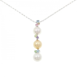 K18WG Ngọc trai Akoya Dây chuyền - Hàng hiệu Chính hãng