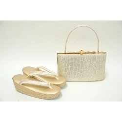 Bộ túi xách và dép zori màu trắng - Hàng hiệu Authentic