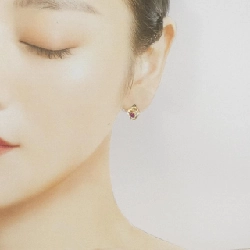 K18YG Bông tai Ruby - Hàng hiệu Chính hãng 864461