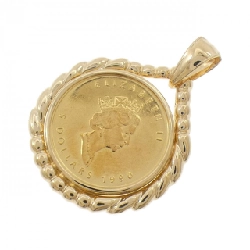 K18YG(枠) Đồng xu mặt dây chuyền - Hàng hiệu Authentic