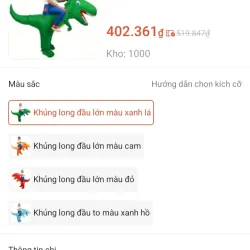 Áo phao bơm hơi hình khủng long 791099