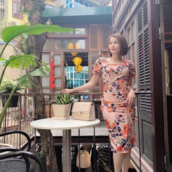 Váy body  họa tiết tôn da sz S 189447