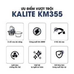 💠 Kalite KM355 – Máy xay đa năng, cối thủy tinh 2L bền – sạch – an toàn 💧 696694
