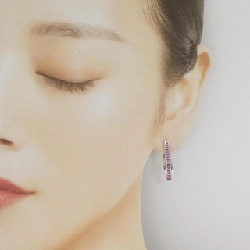 K18WG Bông tai Ruby 0.6CT - Hàng hiệu Chính hãng 867955