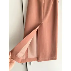 MỚI 99.99%***VÁY BÚT CHÌ DÀI *UPTOSECONDS *MÀU CAM ĐẤT MỚI* SIZE S* TẶNG QUÀ 0Đ FREESHIP 591622