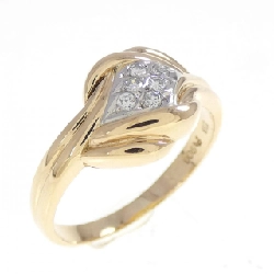 Nhẫn kim cương K18YG/PT900 0.08CT