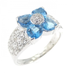 Nhẫn Blue Topaz Hoa K18WG 1.65CT - Hàng hiệu Chính hãng