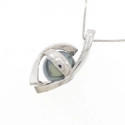 K18WG Ngọc trai đen dây chuyền 9.8mm - Hàng hiệu Chính hãng 857383