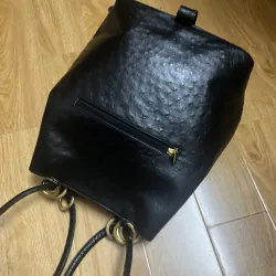 Balo nữ 24x31x14 da thật dập vân đà điểu 2hand 996738