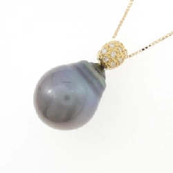 K18YG Ngọc trai đen dây chuyền - Hàng hiệu Authentic 860860