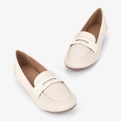 GIÀY MỌI ZUCIA HỌA TIẾT QUAI DẬP Ô VUÔNG cao 3cm màu kem size 37 new fullbox 188851