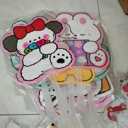 Quạt tay hình thú cute combo 3c 60185