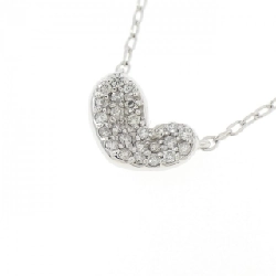 K18WG Pave Heart Diamond Necklace 0.12CT - Hàng hiệu Authentic 860246