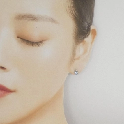 K18WG Bông tai hình trái tim Aquamarine 0.60CT - Hàng hiệu Chính hãng 868687