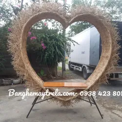 Ghế trái tim mây tre đan check in 604014