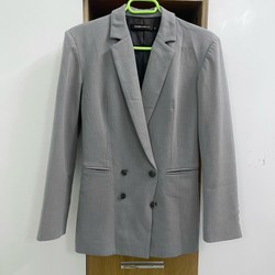 Áo blazer màu xám 2 lớp dày dặn đứng form chất vài mềm, form menwear size S/M 154271