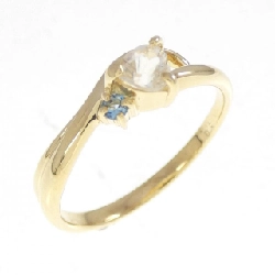 Nhẫn Labradorite hình trái tim K18YG - Hàng hiệu Authentic