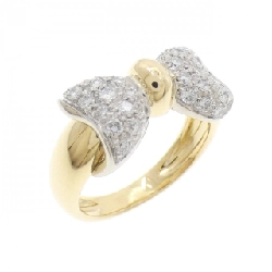 Nhẫn kim cương 750YG/750WG hình ruy băng 0.52CT - Hàng hiệu chính hãng