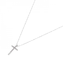 K18WG Dây chuyền kim cương chéo 0.10CT - Hàng hiệu Chính hãng 864359