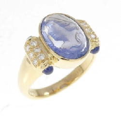 Nhẫn Sapphire K18YG 3.56CT - Hàng hiệu Chính hãng