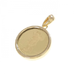 K18YG(khung) Mặt dây chuyền đồng xu kim cương 0.01CT - Hàng hiệu Chính hãng 865796