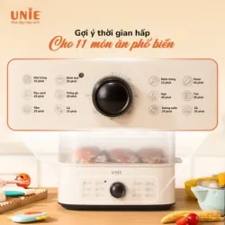 Nồi hấp UNIE UE560 dung tích lớn 18L, 3 tầng hấp, 12 tính năng tiện lợi 574520