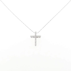 K18WG Dây chuyền kim cương chéo 0.32CT - Hàng hiệu chính hãng