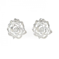 K18WG Hoa Hồng Bông Tai Kim Cương 0.14CT - Hàng hiệu Chính hãng