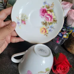 Ấm chén sứ cao cấp Regent English họa tiết hoa hồng và logo 1025525