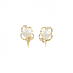 Bông tai ngọc trai Akoya K18YG 6.8mm - Hàng hiệu Chính hãng