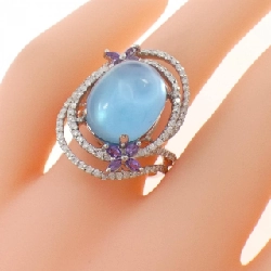 Nhẫn đá màu K18WG - Hàng hiệu Authentic 850857