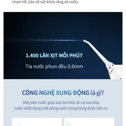 Máy tăm nước 4 chế độ dùng được răng niềng Lock&Lock Cordless Oral Irrigator 200ml 1002109