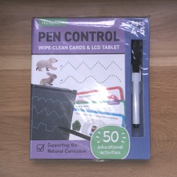 Sách tập cầm bút Pen control - wipe-clean cards & LCD tablet nguyên seal 158920