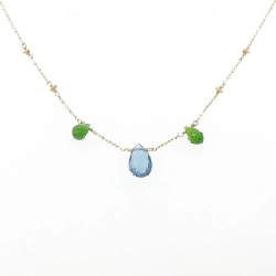 K18YG Blue Topaz Necklace - Hàng hiệu Authentic