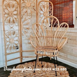 Ghế mây đọc sách chân sắt 444523