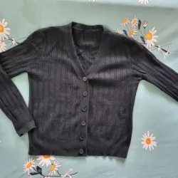 Áo len cadigan đen , mặc đươc 2 kiểu đóng hoặc mở cúc , 45kg - 50kg 992504