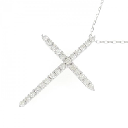 K18WG/PT850 Dây chuyền kim cương chéo 0.70CT - Hàng hiệu Authentic 862116