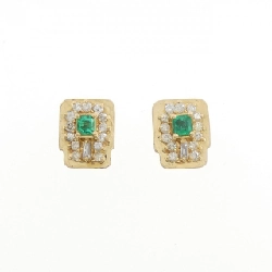 K18YG Bông tai Ngọc lục bảo 0.28CT - Hàng hiệu Chính hãng