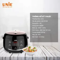 🍚 UNIE UEC1572B – Nồi cơm lòng gốm cao cấp, nấu ngon vượt trội! 726720