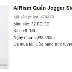 [ Like New 90%] - airism quần Jogger L nữ - Uniqlo 474479 680891