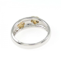 Nhẫn kim cương hoa PT900/K18YG/K18PG 0.08CT - Hàng hiệu Authentic 848294