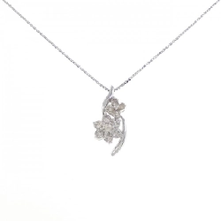 K18WG Hoa Kim Cương Dây Chuyền 0.50CT - Hàng hiệu Chính hãng