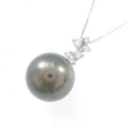 K18WG Ngọc trai đen dây chuyền 13.2mm - Hàng hiệu Chính hãng 856587