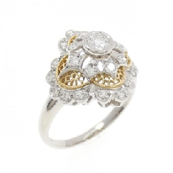 Nhẫn kim cương PT900/K18YG 0.42CT - Hàng hiệu Authentic