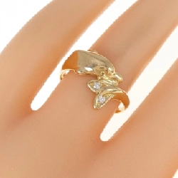 Nhẫn kim cương K18YG hình cá heo 0.04CT 672585