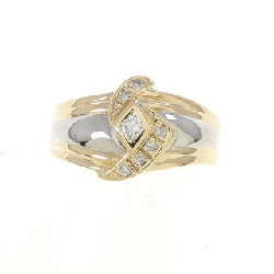 Nhẫn kim cương K18YG/PT900 0.10CT 666814