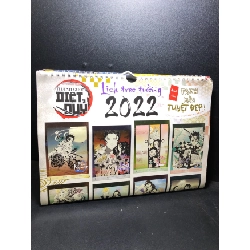 (TẶNG BOOKMARK) Lịch treo tường 2022 đính kèm tranh màu tuyệt đẹp mới 80% ( tranh màu ) bẩn nhẹ RBK2812