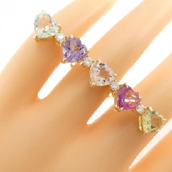 Nhẫn đá màu hình trái tim K18YG 666730